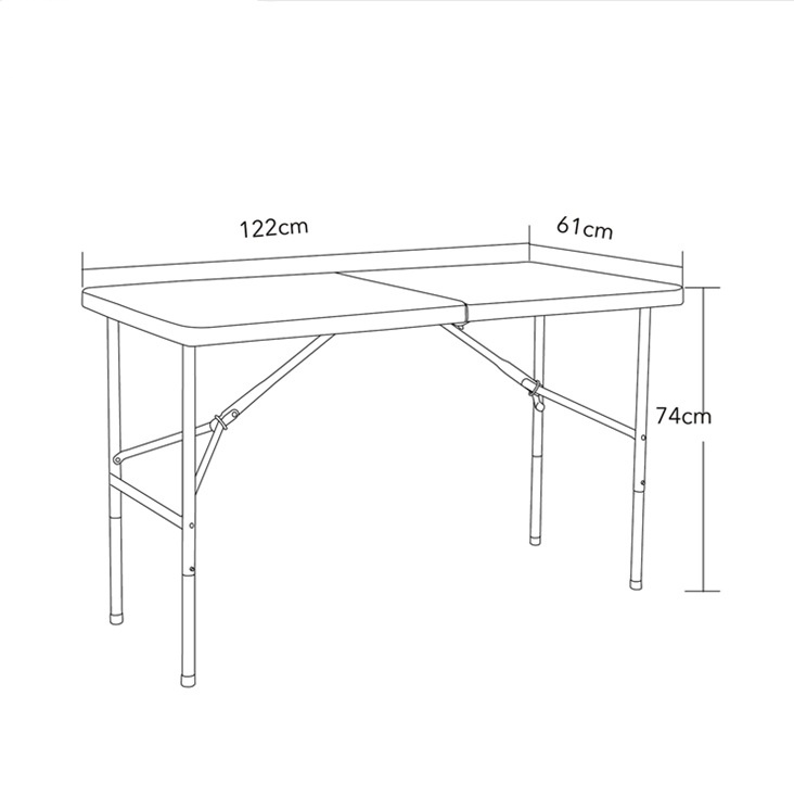 Hot White 6 Foot HDPE Rectangular Center Foldable Laptop Party Plastic Folding Tables Wholesale